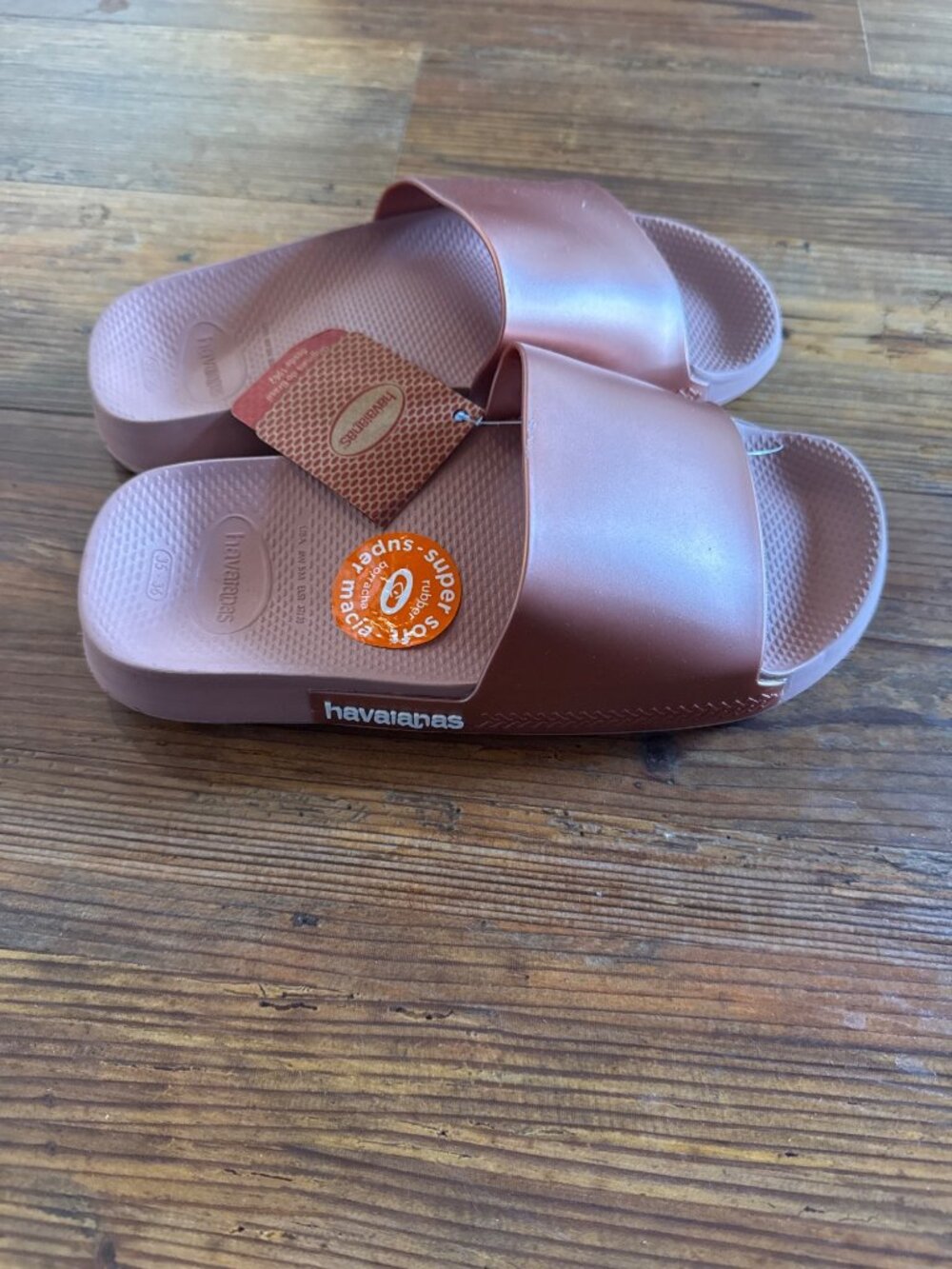 Havaianas Slide Metallic Flip-Flop Sandal Women's Shoes 35-36 EU New with Tag - Picture 2 of 7